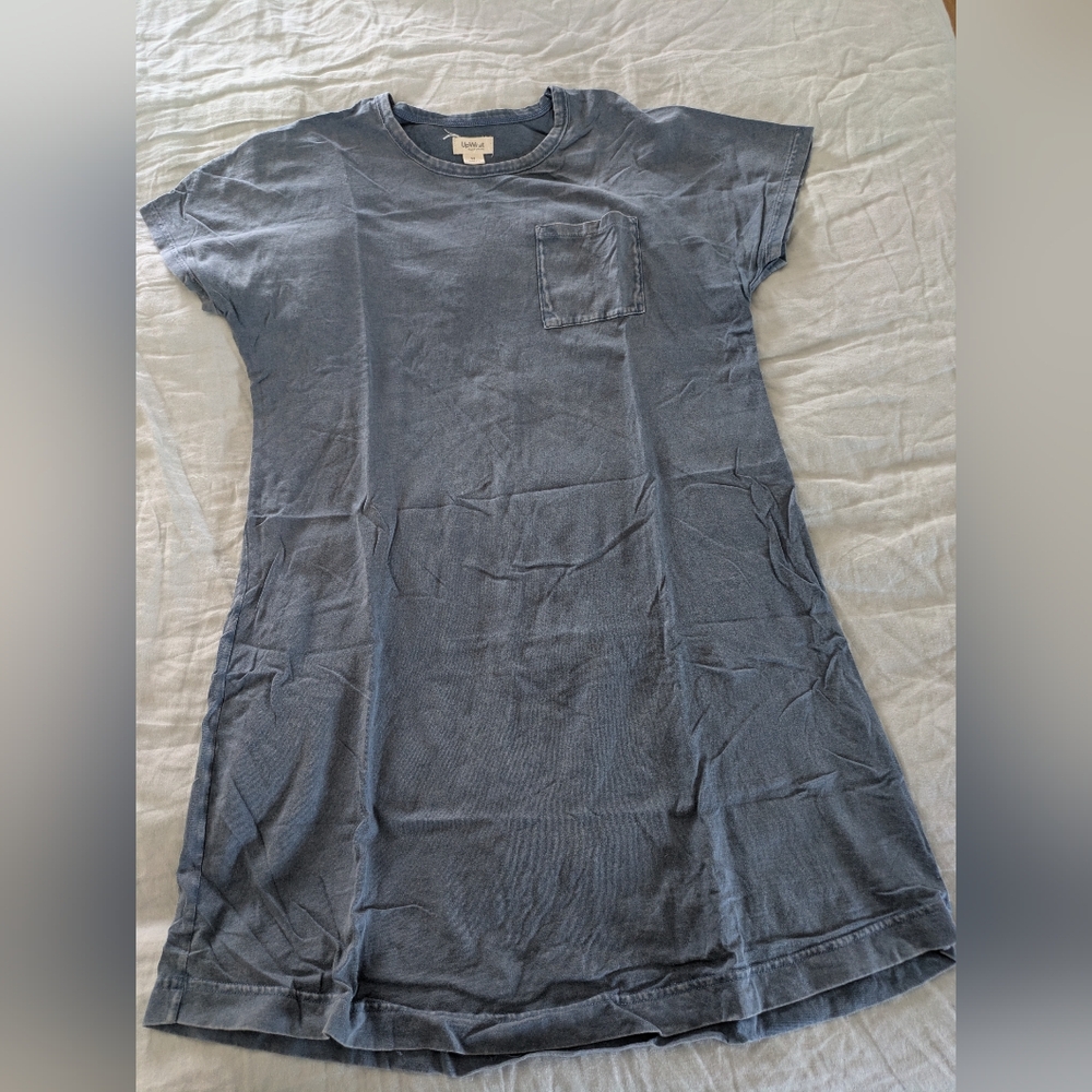 UpWest Perfect Tee Shirt Dress In Washed Denim M